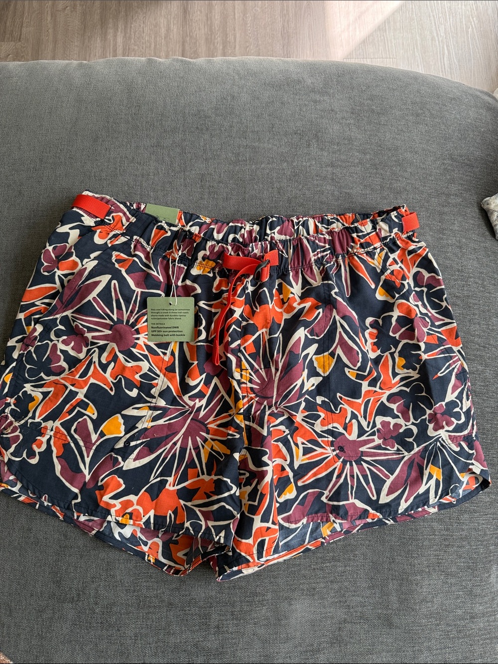 REI Women's Floral Print Elastic-Waist Shorts - Navy Multi